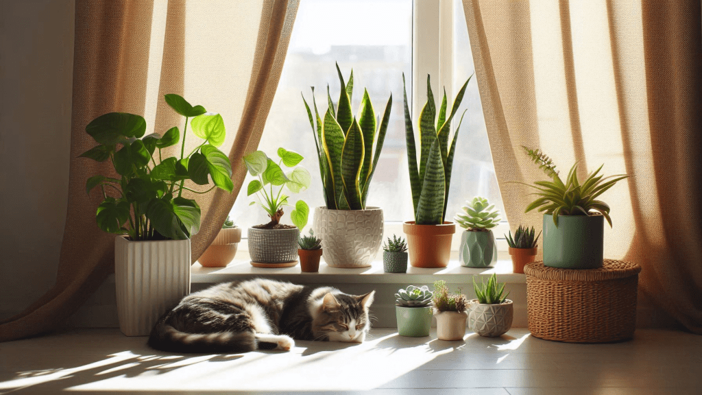 Plants such as areca palm, snake plant, pothos, bird’s nest fern, and peace lily naturally absorb moisture and release fresh oxygen. Source: Canva