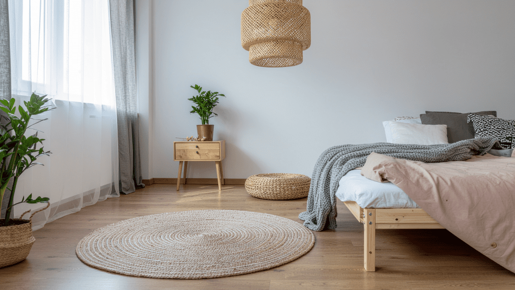 Jute Rugs are a durable, biodegradable alternative to synthetic nylon carpets. Source: Canva