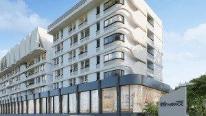 An exterior render of the proposed Mohidin's Mirage