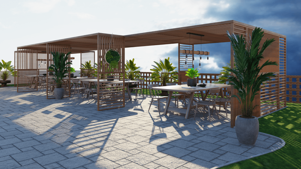 Landscaped Lounges & Cabanas for outdoor relaxation or evening conversations.