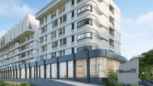 21 commercial showrooms designed across wide floorplates, double-height elevations and modern glass façades. Source: Mohidin Properties