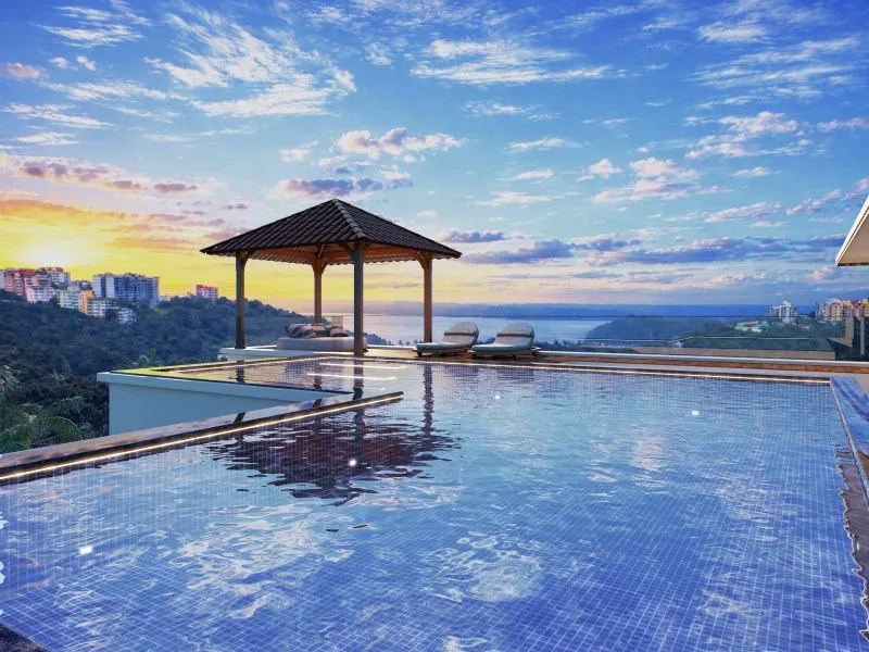 Ocean views from the rooftop pool and gymnasium